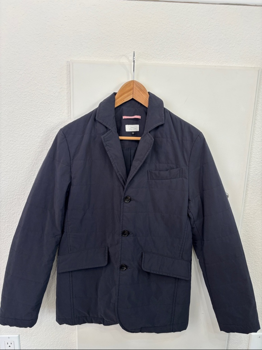Apolis Men's XS Quilted Blazer Dark Navy Quilted Shirt Jacket